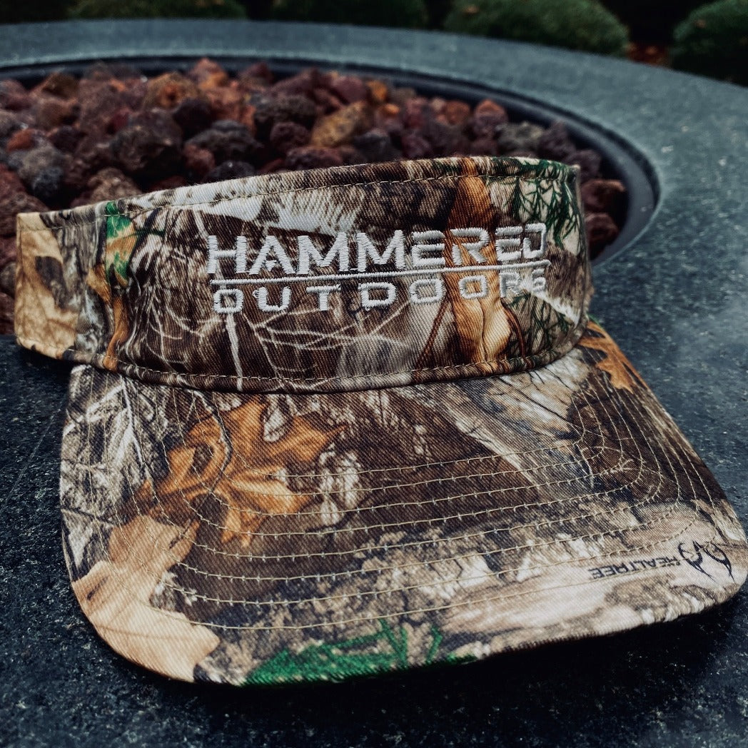 Richardson 848 camo visor with white embroidery logo